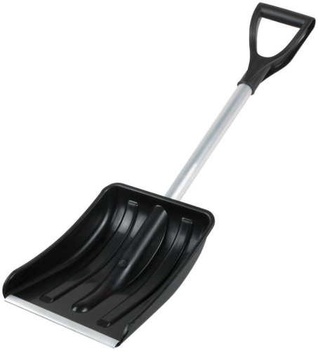 Лопата для уборки снега "Актив-Авто" 365х260х900мм укороченный съемный алюм. черенок; пластик. 68106