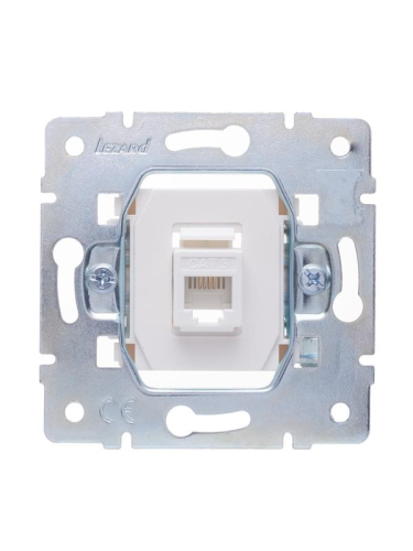 Розетка телефонная СП Vesna евро стандарт механизм жемчуж./бел. перламутр LEZARD 742-3088-137