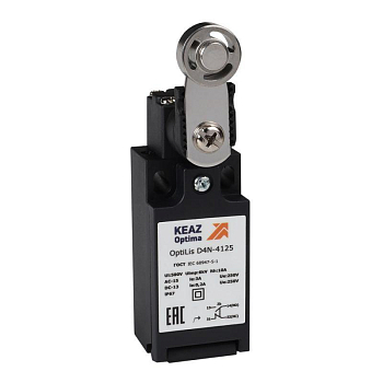 Выключатель концевой OptiLiS D4N-4125 рычаг метал. с роликом метал. EN 50047 XCKN2119P20 КЭАЗ 365309