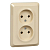 Розетка 2-м СП Этюд 16А IP20 250В без заземл. без защ. шторок крем. SE PC16-105K
