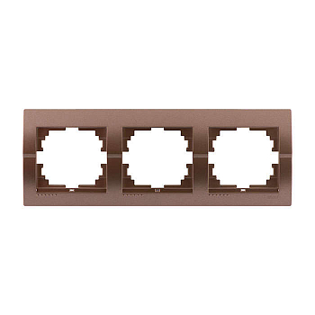Рамка 3-м Deriy горизонт. свет. корич. LEZARD 702-3100-148