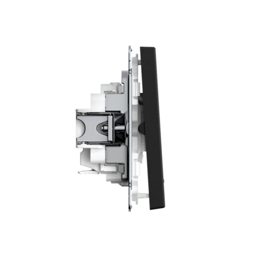 Выключатель 2-кл. ArtGallery (сх. 5а) 10AX с подсветкой быстрозажим. клем. механизм карбон SE GAL001053S