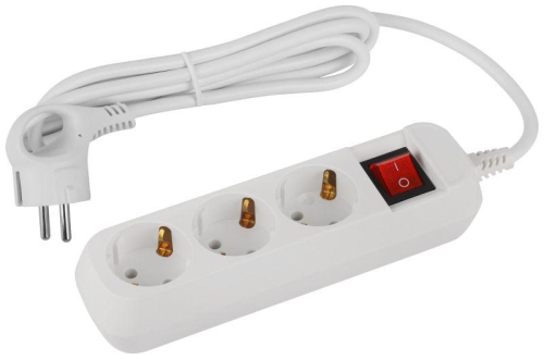 Удлинитель электрический UDL-16-315-ES Greenline 3 розетки с заземлением с выключателем 1.5м ПВС 3х1кв.мм Эра Б0065078