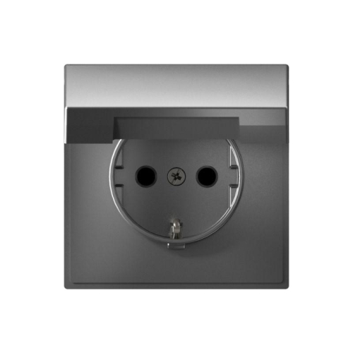 Розетка ArtGallery 16А IP20 с заземл. со шторками с крышкой быстрозажим. клем. механизм сталь SE GAL000946S