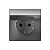 Розетка ArtGallery 16А IP20 с заземл. со шторками с крышкой быстрозажим. клем. механизм сталь SE GAL000946S