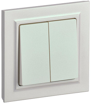 Выключатель 2-кл. СП BRITE ВСР10-2-0-БрЖ 10А в сборе жемчуж. IEK BR-V20-0-10-K36-F