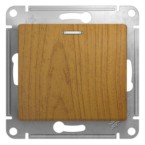 Переключатель проходной 1-кл. СП Glossa 10А IP20 (сх. 6а) 10AX с подсветкой механизм дуб SE GSL000563