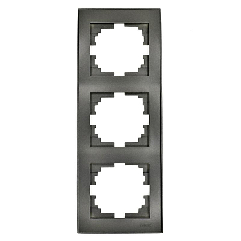 Рамка 3-м Rain вертикал. со вставкой черн. графит мат. LEZARD 703-4141-153