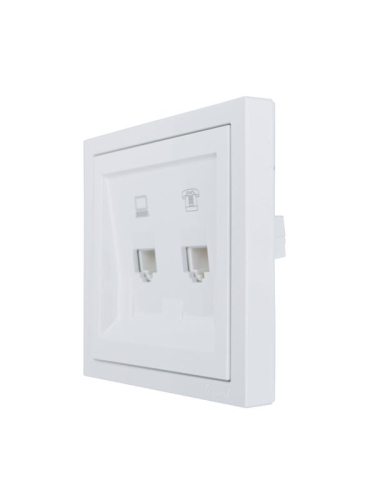 Розетка компьютер+телефон СП ZIMA бел. LEZARD 704-0288-143