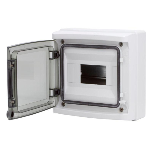 Щиток настенный 8мод. IP65 с дверцей с клеммн. блоком 63А сер. DKC RB08W6TGD