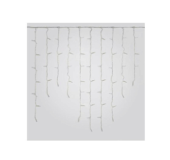 Гирлянда светодиодная "Бахрома" ULD-B2007-100/TTK WHITE IP44 2м 100LED бел. с эффектом мерцания соединяемая провод прозр. Uniel UL-00007209