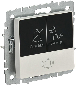 Кнопка звонка BRITE 10А ВС10-1-9-БрЖ для отелей с индик. механизм жемчуж. IEK BR-V14-2-10-K36