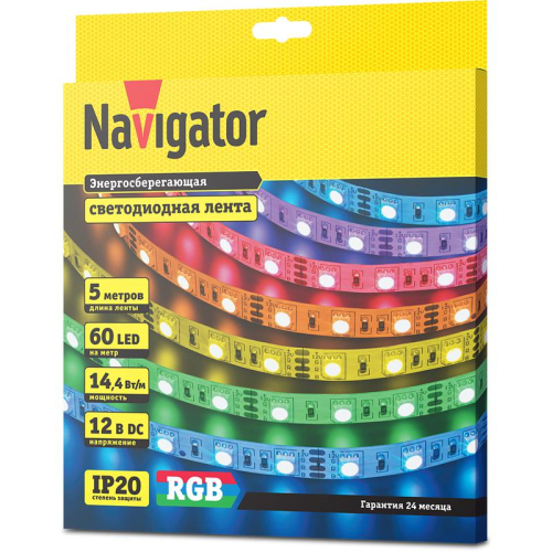 Лента светодиодная 80 303 NLS-3528B60-4.8-IP65-12V-Pro R5 (уп.5м) Navigator 80303