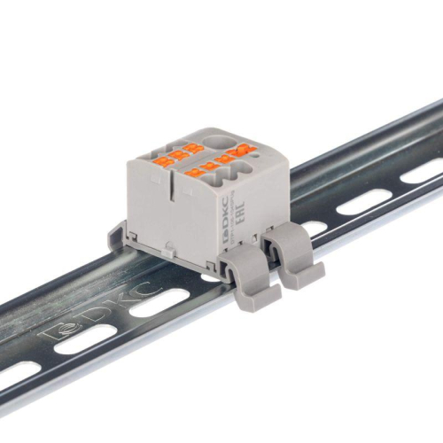 Блок распределительный зажим push-in 1 ввод 6кв.мм 6 точек подключения 25кв.мм сер. DKC DTP1-106-104SPUG