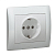 Розетка 1-м СП Galea Life 16А IP20 2P+E с заземл. немецк. стандарт с лицев. панелью механизм алюм. Leg 771362