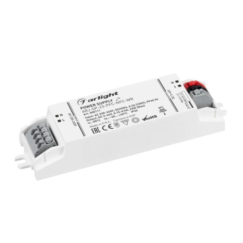 Блок питания ARJ-SP-23-PFC-NFC-WR 23Вт 3-46В 0.15-0.5А IP20 пластик Arlight 050111