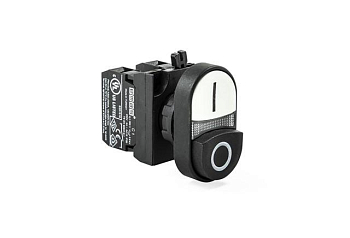 Кнопка сдвоенная выступающая (1НО+1НЗ) (CP) черн./бел. EMAS CP102K21HB