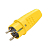 Вилка электрическая 1ф 16А 250В IP44 прямая однофазная каучук желт. Universal 3089