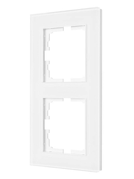 Рамка 2-местн. вертик. VESNA стекло бел. LEZARD 742-5480-152