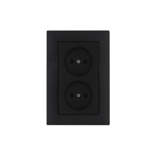 Розетка 2-я Karea RIZZ STAR без заземл. чер. Makel 88054017