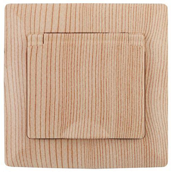 Розетка 1-м СП Solo 4-203-11 16А IP20 250В 2P+E Schuko с заземл. с крышкой сосна Intro Б0053665