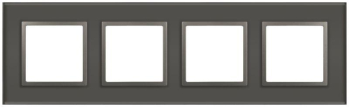 Рамка для розеток и выключателей ЭРА Elegance 14-5104-16 на 4 поста стекло титан Эра Б0065839