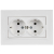 Розетка 2-м СП BRITE РСПл12-3-БрАБ 16А в сборе с заземл. без защ. шторок плоская арктич. бел. IEK BR-R27-16-K91-F