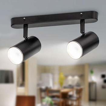 Светильник OL35-2 BK MR16 GU10 IP20 настенно-потолочный спот черн. хром ЭРА Б0056364