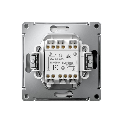 Переключатель 2-кл. ArtGallery 10AX быстрозажим. клем. механизм бел. SE GAL000165S