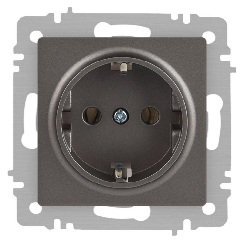 Розетка Accent 6-202-09 2P+E Schuko 16А-250В IP20 СУ титан Intro Б0063701