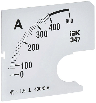 Шкала сменная для амперметра Э47 400/5А-1.5 72х72мм IEK IPA10D-SC-0400