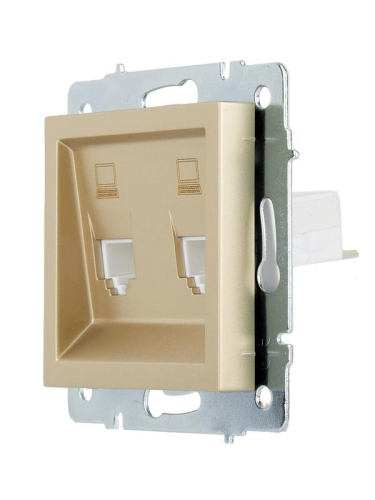 Розетка компьютерная двойн. VESNA зол. LEZARD 742-3688-141