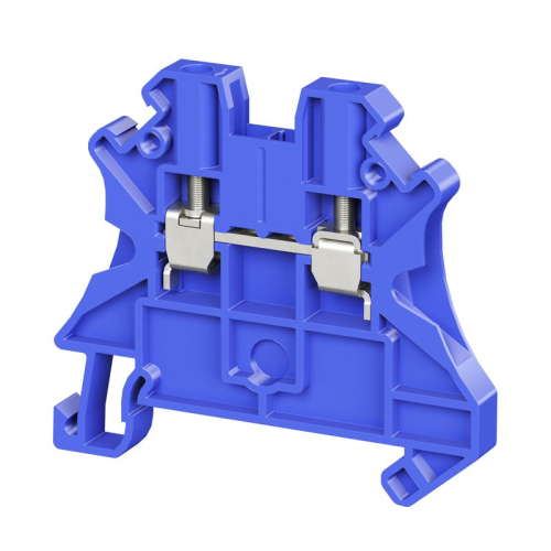 Клемма проходная винтовой зажим; 2 точки подключения; 4кв.мм син. DKC TUR-4R-BU