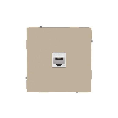 Розетка компьютерная 1-м KANT RJ45 кат.5E без шторки ванильн. марципан DKC 7015663