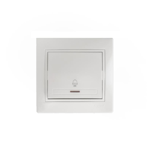 Кнопка звонка Mira с подсветкой бел. с бел. вставкой LEZARD 701-0202-108