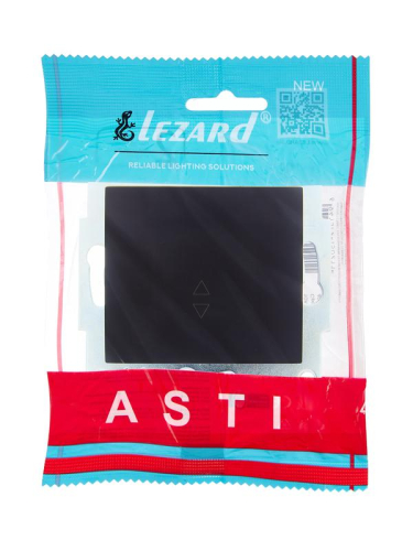 Переключатель проходной 1-кл. 1п СП ASTI 10А IP20 механизм черн. бархат LEZARD 7081-4288-105
