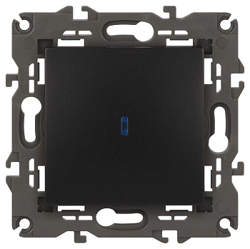 Выключатель 1-кл. СП Elegance 14-1102-05 10А IP20 250В 10AX с подсветкой механизм антрацит Эра Б0034219