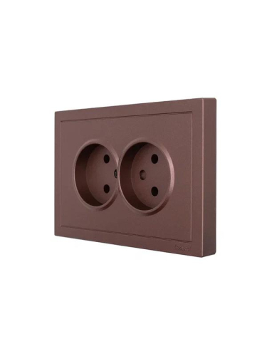 Розетка 2-мест. б/з СП ZIMA IP20 16А ПБТ безвинт. зажим шоколад LEZARD 704-7300-128BQC