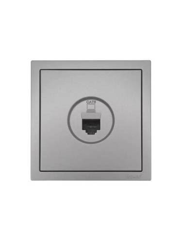 Розетка компьютерная 1-м СП ZIMA IP20 механизм сер. матов. LEZARD 704-7488-140