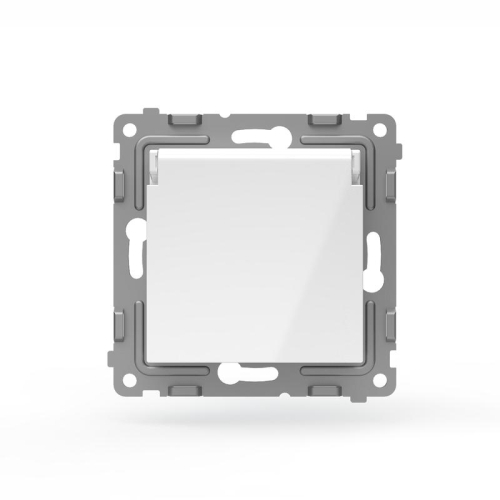 Розетка 1-м СП Pixel IP44 с заземл. с крышкой механизм бел. TOKOV ELECTRIC TKE-PX-R1ZSW1-C01-IP44