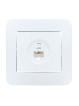 Розетка компьютерная 1-м СП ASTI IP20 RJ45 в сборе Cat 6e бел. LEZARD 7081-0202-140