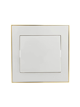 Выключатель 1-кл. СП Rain 10А IP20 с зол. боковой вставкой бел. LEZARD 703-0226-100