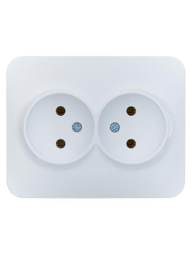 Розетка 2-м СП ASTI 16А IP20 без заземл. термопласт бел. LEZARD 7081-0200-128B