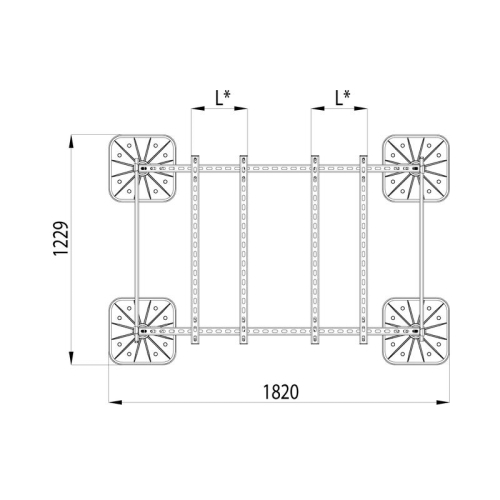 Конструкция опорная для установки оборудования TECHNORAPTOR FOOT 1500х1000 тип 2 KM-TR-F-SSEI-1500-1000-2 КМ TR0024