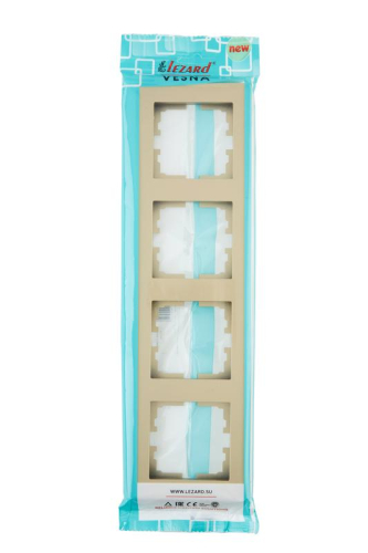 Рамка 4-м VESNA вертик. без вставки зол. LEZARD 742-3600-154