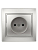 Розетка 1-м СП Plano 1-201-03 16А IP20 250В 2P алюм. Intro Б0030054