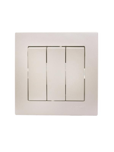 Выключатель 3-кл. СП Vesna механизм жемчуж./бел. перламутр. LEZARD 742-3088-109