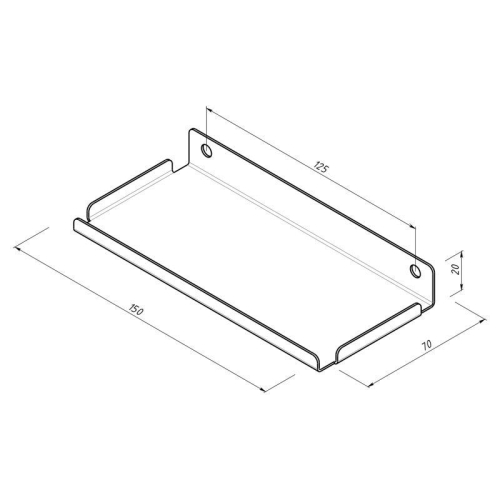 Полка для хранения 150x70мм металлическая настенная черн. Rexant 38-0671