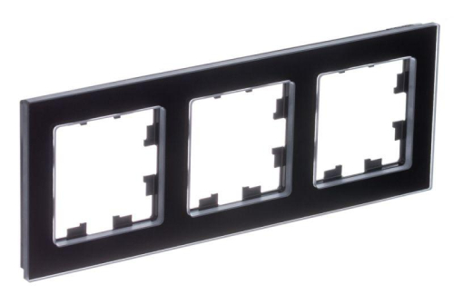 Рамка 3-м AtlasDesign Nature натур. стекло черн. SE ATN361003