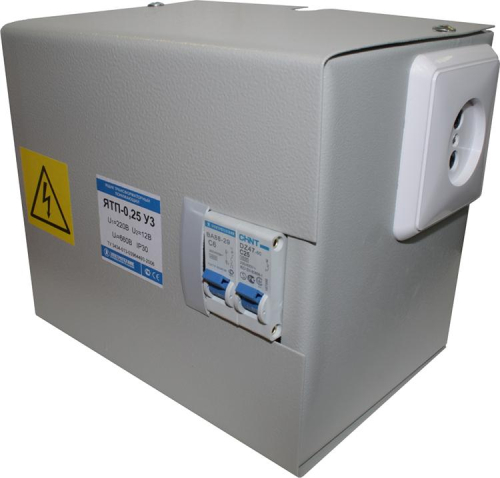 Ящик с понижающим трансформатором ЯТП-0.25 У3 220/12В 2 автомата IP31 Электротехник ET529456
